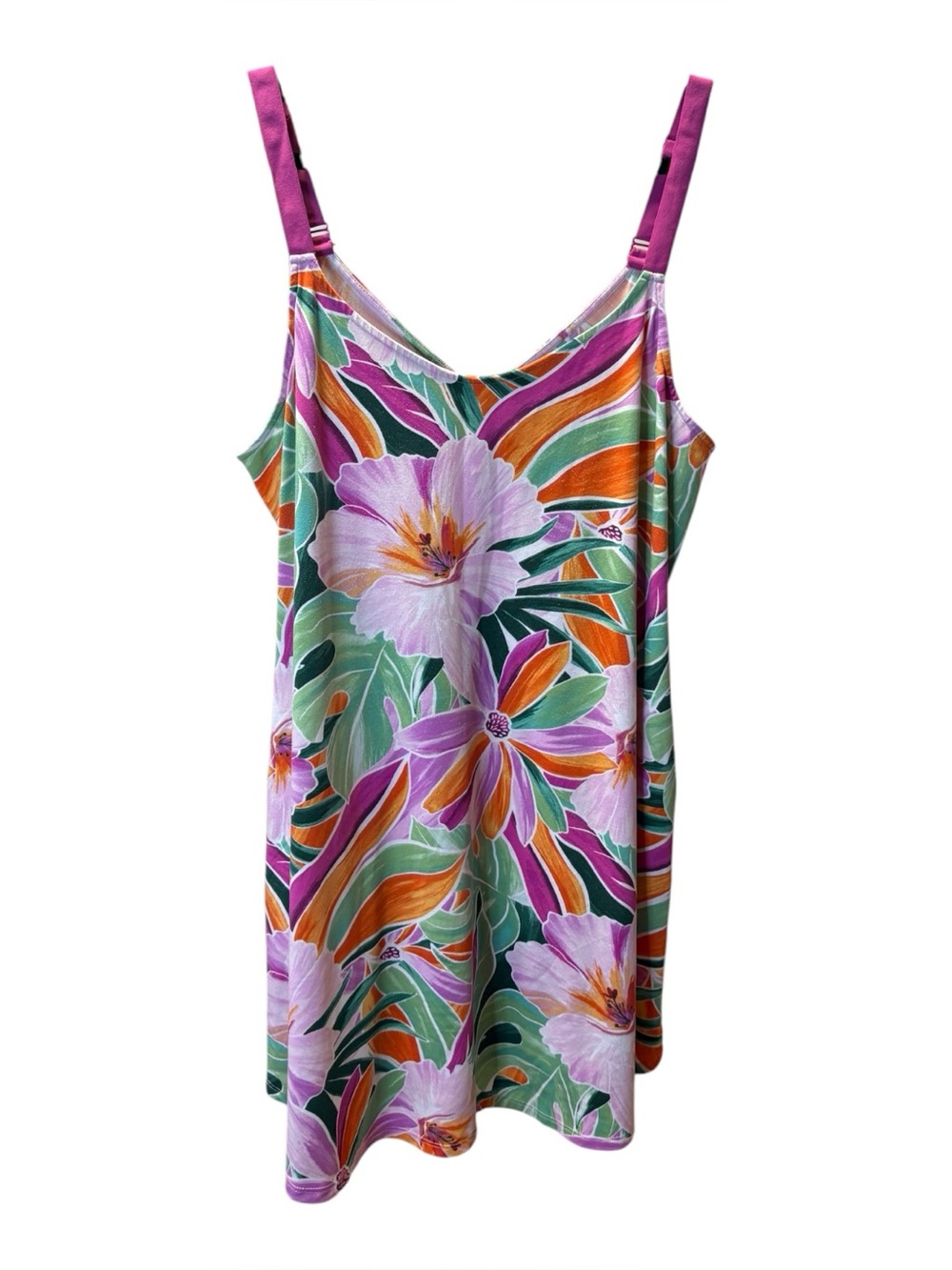 Lilac & London Tropical Floral Slip Camisole in Pink and Green - Women Intimates
